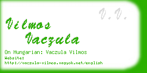 vilmos vaczula business card